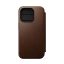Nomad Modern Leather Folio iPhone 15 Pro flip tok, barna