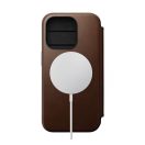 Nomad Modern Leather Folio iPhone 15 Pro flip tok, barna