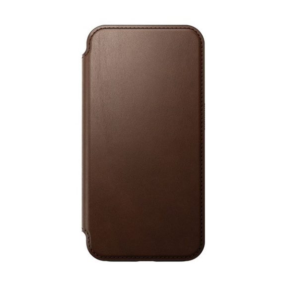Nomad Modern Leather Folio iPhone 15 Pro flip tok, barna