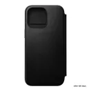 Nomad Modern Leather Folio iPhone 15 Pro Max flip tok, fekete