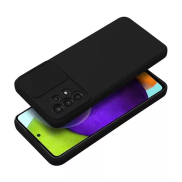   Slide Samsung Galaxy A15 5G, kameravédős szilikon tok, fekete