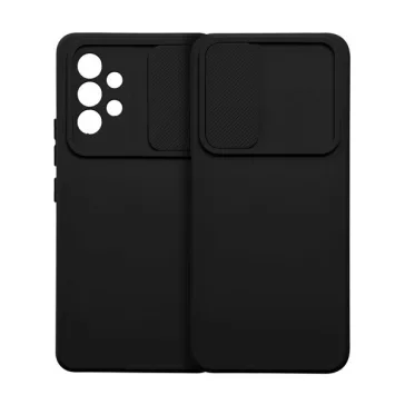   Slide Samsung Galaxy A15 5G, kameravédős szilikon tok, fekete