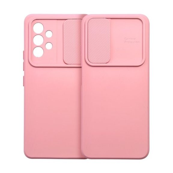 Slide Samsung Galaxy A15 5G, kameravédős szilikon tok, rózsaszín