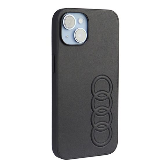 Audi Synthetic Leather Apple iPhone 13 / 14 / 15 tok, fekete