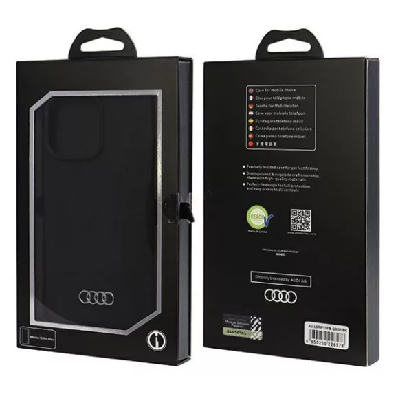 Audi Apple iPhone 15 Pro Max szilikon tok, fekete