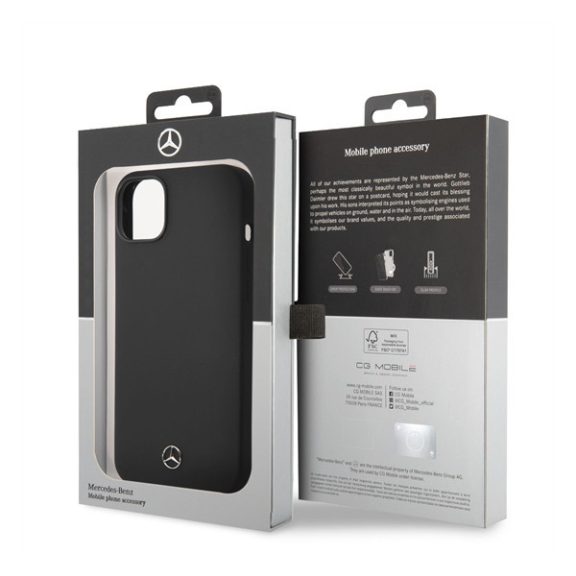 Mercedes Liquid Apple iPhone 14 Plus szilikon tok, fekete