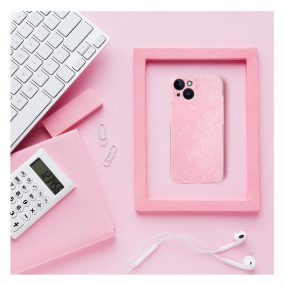 Clear 2mm Apple iPhone 15 Pro max csillámos tok, rózsaszín