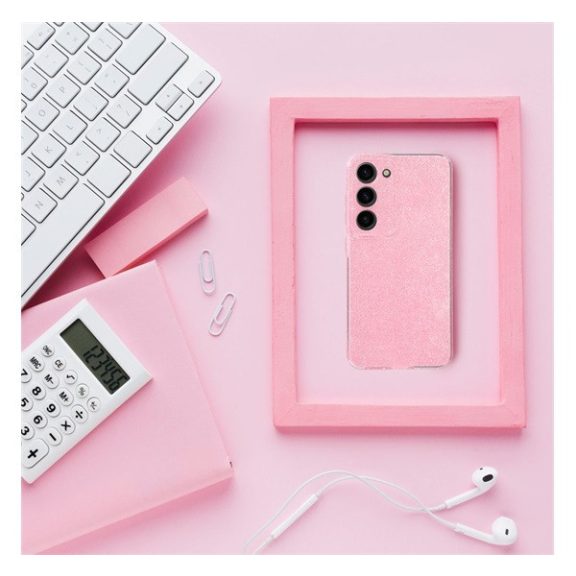 Clear 2mm Samsung Galaxy A25 5G csillámos tok, rózsaszín