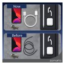 4smarts RollUp USB / USB-C mágnesesen feltekerhető töltő- és adatkábel, 1.5m, fehér