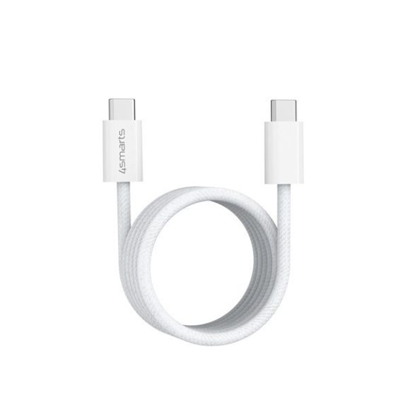4smarts RollUp USB / USB-C mágnesesen feltekerhető töltő- és adatkábel, 1.5m, fehér
