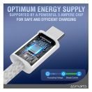 4smarts RollUp USB / USB-C mágnesesen feltekerhető töltő- és adatkábel, 1.5m, fehér