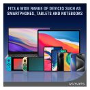 4smarts RollUp USB / USB-C mágnesesen feltekerhető töltő- és adatkábel, 1.5m, fehér