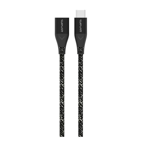 4smarts Extension USB / USB-C hosszabbító kábel / adapter, 60W, 1.5m, fekete / szürke