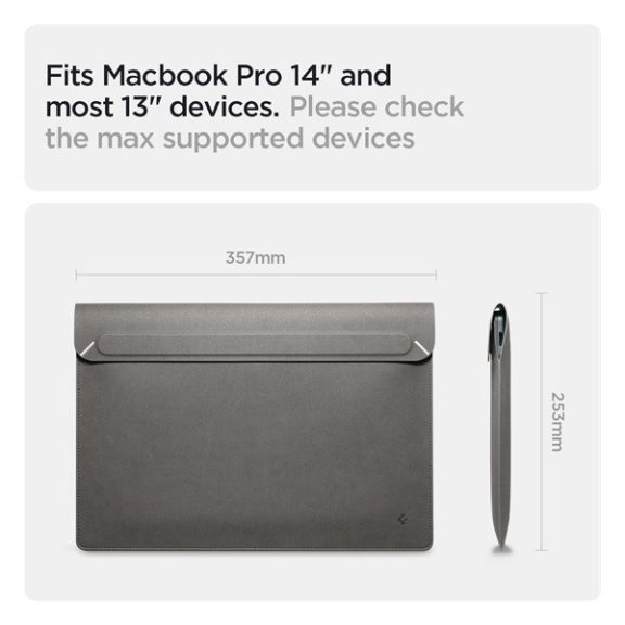 Spigen Valentinus Laptop Sleeve tok, 14", szürke