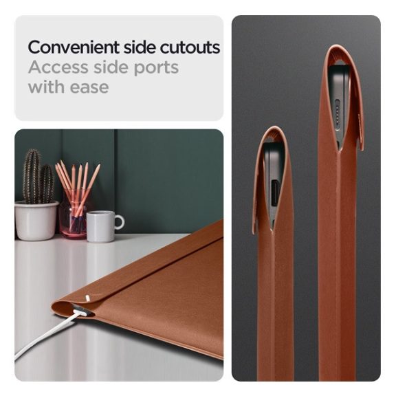 Spigen Valentinus Laptop Sleeve tok, 14", barna