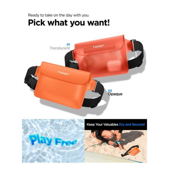 Spigen Aqua Shield A620  vízálló táska, narancssárga (2db)
