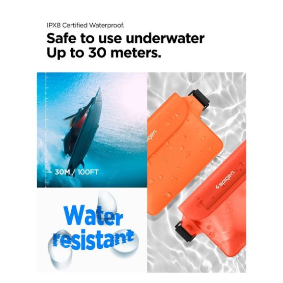 Spigen Aqua Shield A620  vízálló táska, narancssárga (2db)