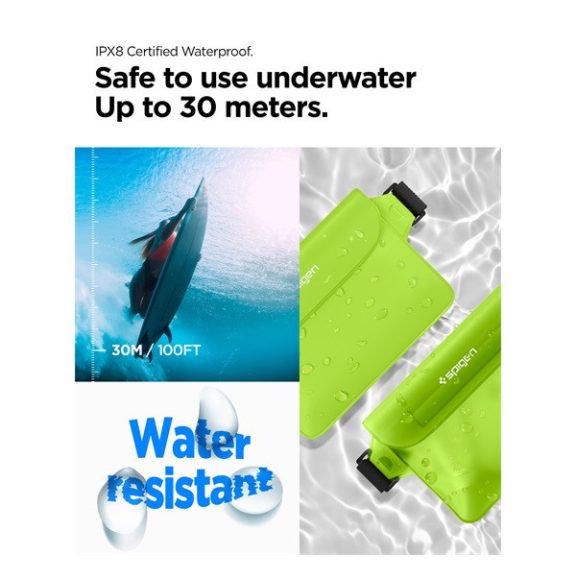 Spigen Aqua Shield A620  vízálló táska, kaktusz zöld (2db)