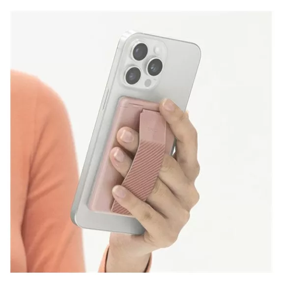 Uniq Heldro ID mágneses kártyatartó szíjjal, rózsaszín