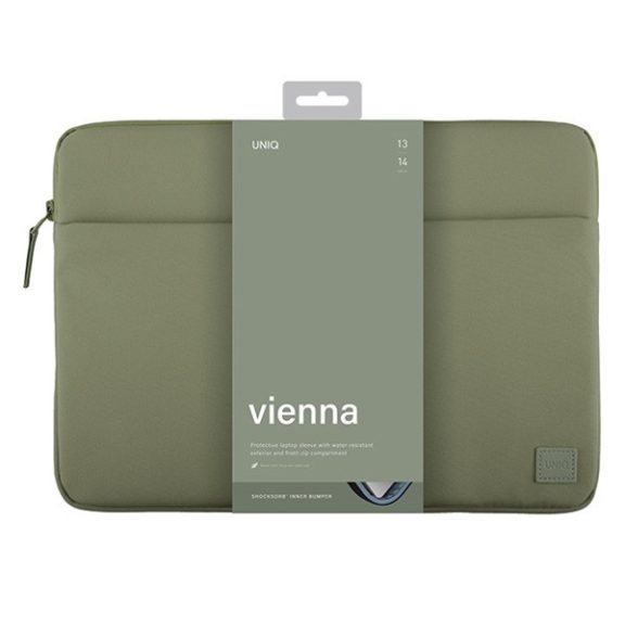 Uniq Vienna Fabric laptop tok, (max 14") zöld