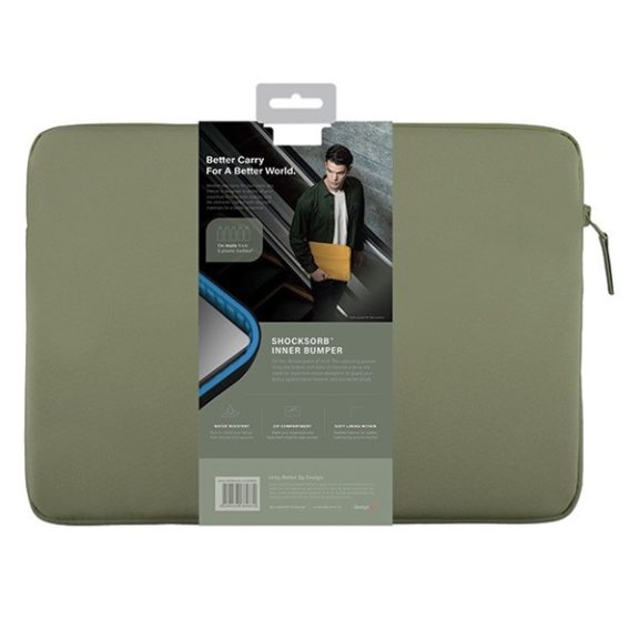 Uniq Vienna Fabric laptop tok, (max 14") zöld