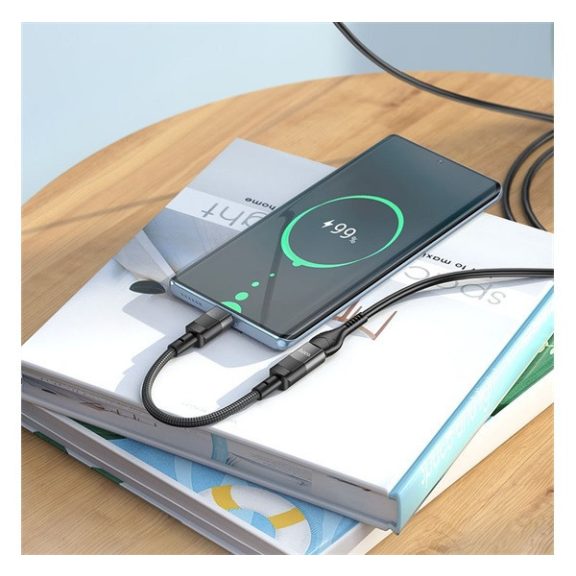 Hoco U107 USB-C - Lightning átalakító 10cm, fekete