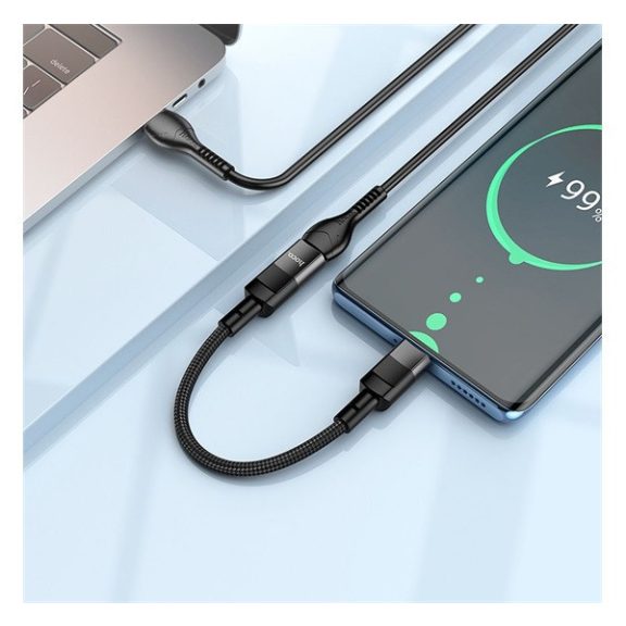 Hoco U107 USB-C - Lightning átalakító 10cm, fekete