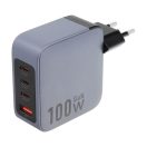 Forcell hálózati gyorstöltő 3xUSB-C + USB-A, PD + QC 4.0, 4A, 100W, kék