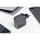 Forcell hálózati gyorstöltő 3xUSB-C + USB-A, PD + QC 4.0, 4A, 100W, kék