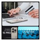 Spigen Crystal Slot Apple iPhone 15 Pro tok kártyatartóval, Crystal Clear, átlátszó