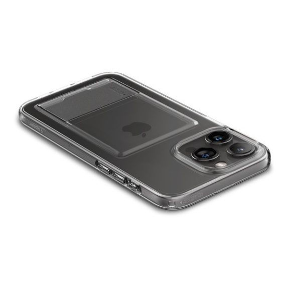Spigen Crystal Slot Apple iPhone 15 Pro tok kártyatartóval, Crystal Clear, átlátszó
