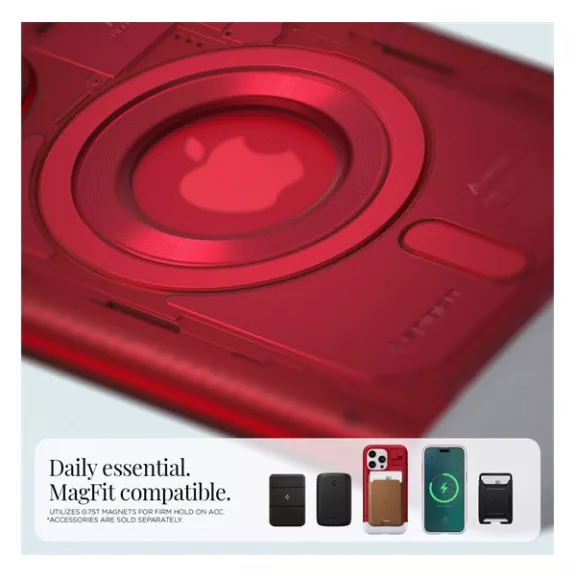 Spigen Classic C1 MagFit Apple iPhone 15 Pro tok, MagSafe, piros