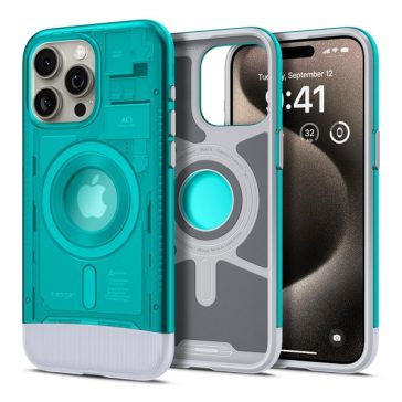   Spigen Classic C1 MagFit Apple iPhone 15 Pro tok, MagSafe, kék