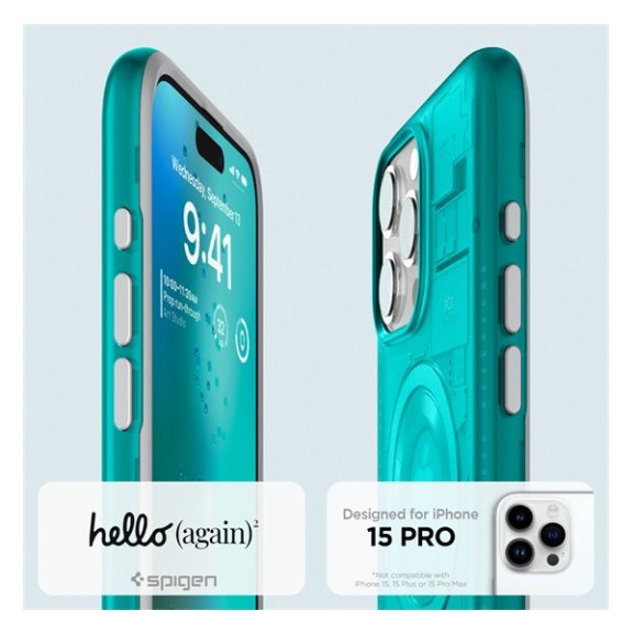 Spigen Classic C1 MagFit Apple iPhone 15 Pro tok, MagSafe, kék