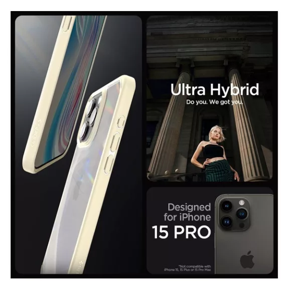 Spigen Ultra Hybrid Mute Apple iPhone 15 Pro tok, bézs