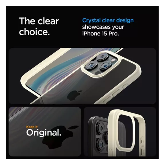 Spigen Ultra Hybrid Mute Apple iPhone 15 Pro tok, bézs