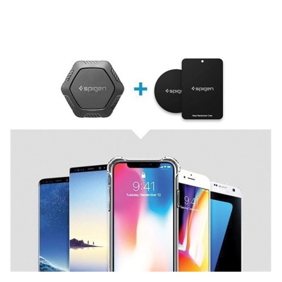 Spigen QS24 mágneses univerzális autós tartó, fekete