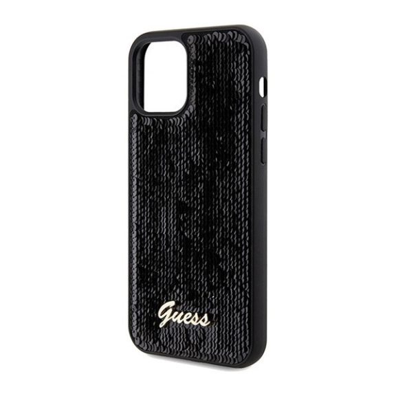 Guess Sequin Script Logo iPhone 12/12 Pro tok, fekete