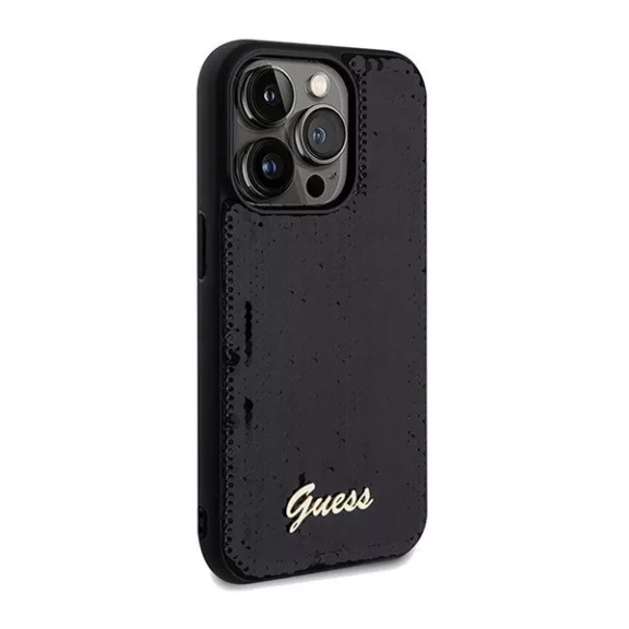 Guess Sequin Script Logo iPhone 14 Pro Max tok, fekete