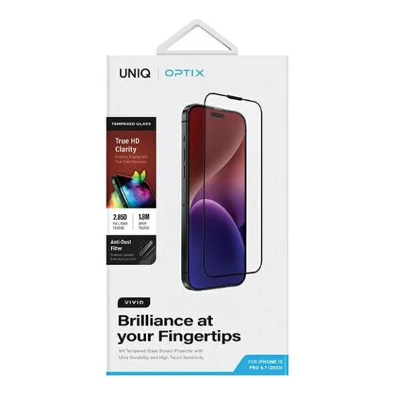Uniq Optix Vivid Clear Apple iPhone 15 Pro Max tempered glass kijelzővédő üvegfólia