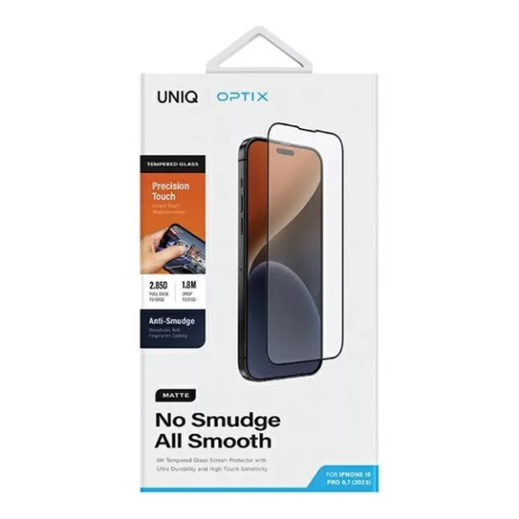 Uniq Optix Matte Apple iPhone 15 Pro Max tempered glass kijelzővédő üvegfólia