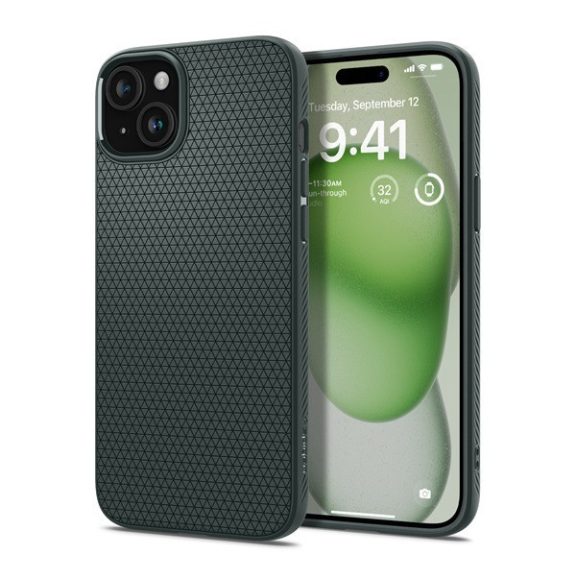 Spigen Liquid Air Apple iPhone 15 Plus tok, zöld