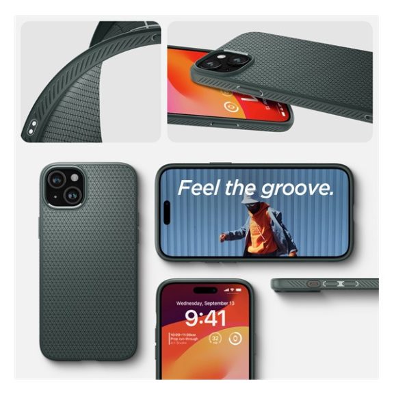 Spigen Liquid Air Apple iPhone 15 Plus tok, zöld