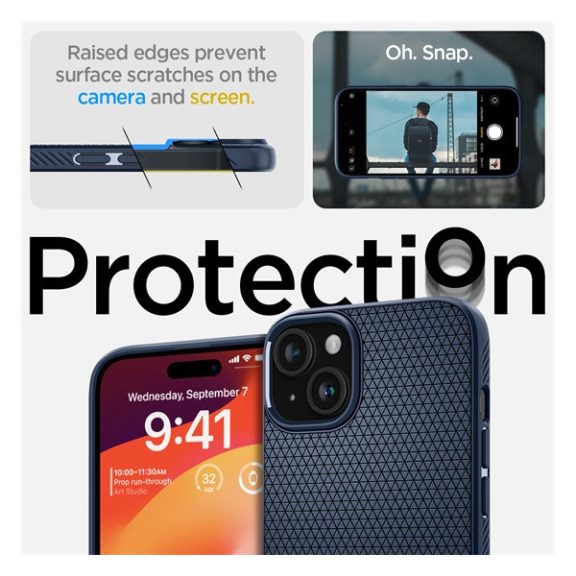 Spigen Liquid Air Apple iPhone 15 Plus tok, kék