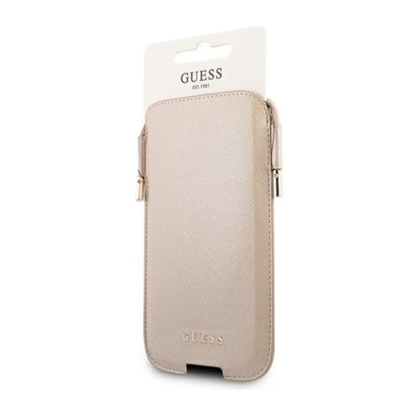 Guess Saffiano GUHCP12MSAPSLG 6,1" telefontartó táska, arany