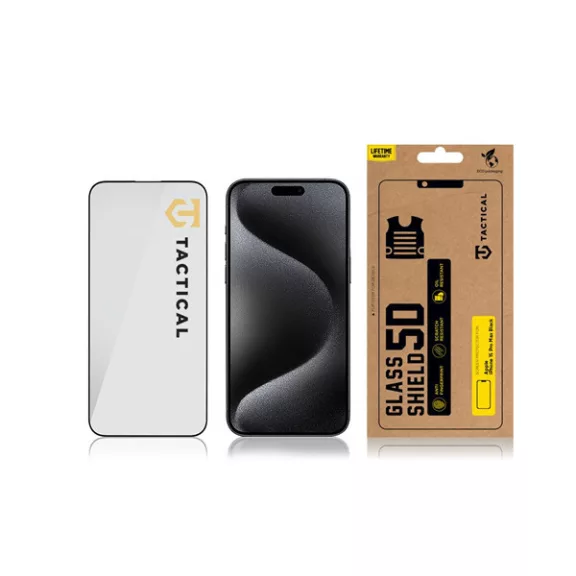 Tactical Glass Shield 5D Apple iPhone 15 Pro Max kijelzővédő üvegfólia, fekete
