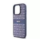 DKNY PU Leather Repeat Pattern Tonal Stripe Apple iPhone 15 Pro tok, kék
