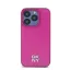 DKNY PU Leather Repeat Pattern Stack Logo Apple iPhone 15 Pro Magsafe tok, rózsaszín