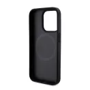 DKNY PU Leather Repeat Pattern Bottom Stripe Apple iPhone 15 Pro tok, fekete