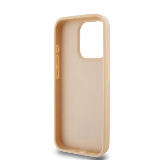 DKNY PU Leather Checkered Pattern and Stripe Apple iPhone 15 Pro tok, rózsaszín